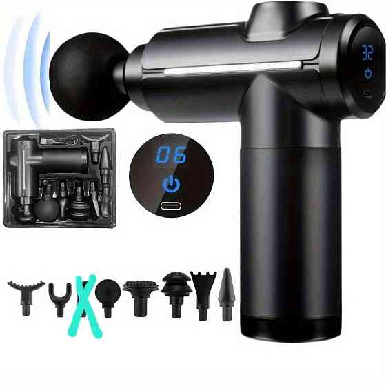 Перкусійний масажер для м’язів HK-147 (некомплект, 7 насадок) Луцьк