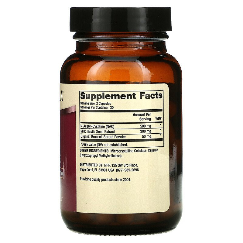 N-ацетил-L-цистеин с расторопшей (NAC with Milk Thistle) 500 мг 60 капсул Київ - фото 2