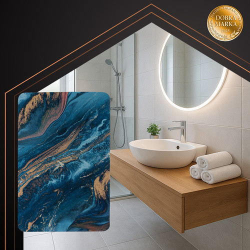 Килимок протиковзкий для ванної кімнати 80х50 см Ruhhy (25958) Мармур Нововолинськ - фото 3