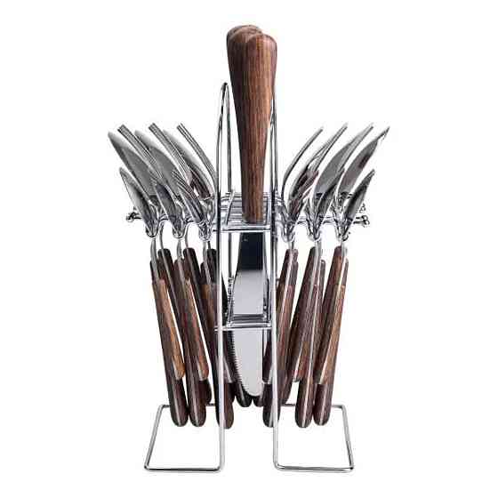 Набір столових приборів на 6 осіб з дерев'яними ручками Київ