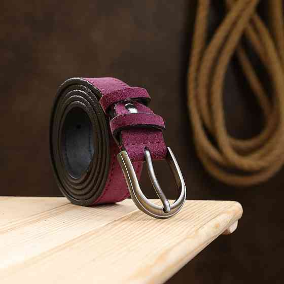 Чудовий замшевий жіночий ремінь Vintage 20801 Фіолетовий Київ