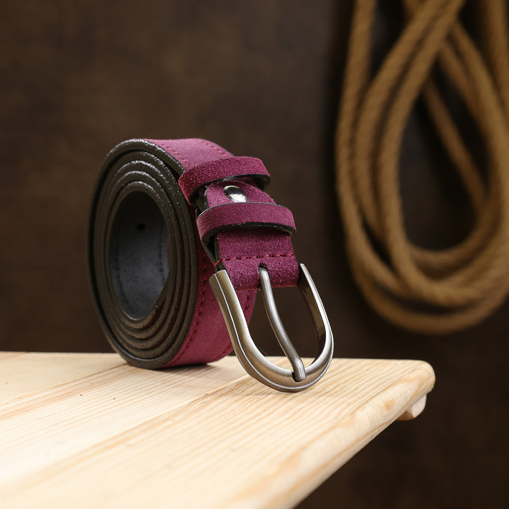 Превосходный замшевый женский ремень Vintage 20801 Фиолетовый Киев - изображение 3