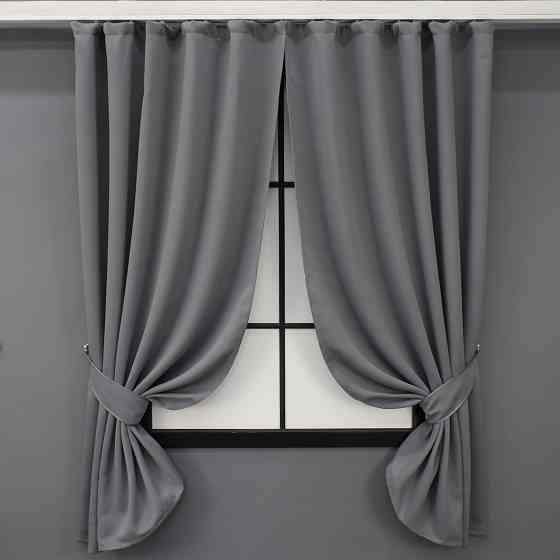 Комплект штор коротких VR-Textil Bagema Rvs № 1244ш 130х160 см 2 шт Сірий (39-0058) Київ