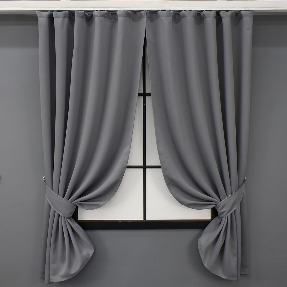Комплект штор коротких VR-Textil Bagema Rvs № 1244ш 130х160 см 2 шт Сірий (39-0058) Київ - фото 1