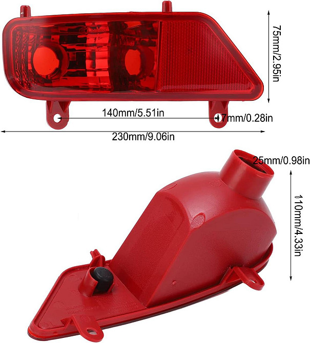 Задний противотуманный фонарь 3008 5008 2009‑2016 Красный левый комплект универсальный для бампера яркий Киев - изображение 9