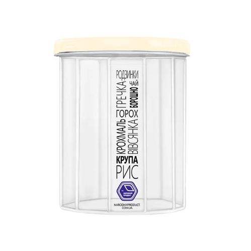 Ємність для сипучих продуктів 0,65л прозорий/кремовий Народний продукт Житомир - изображение 1