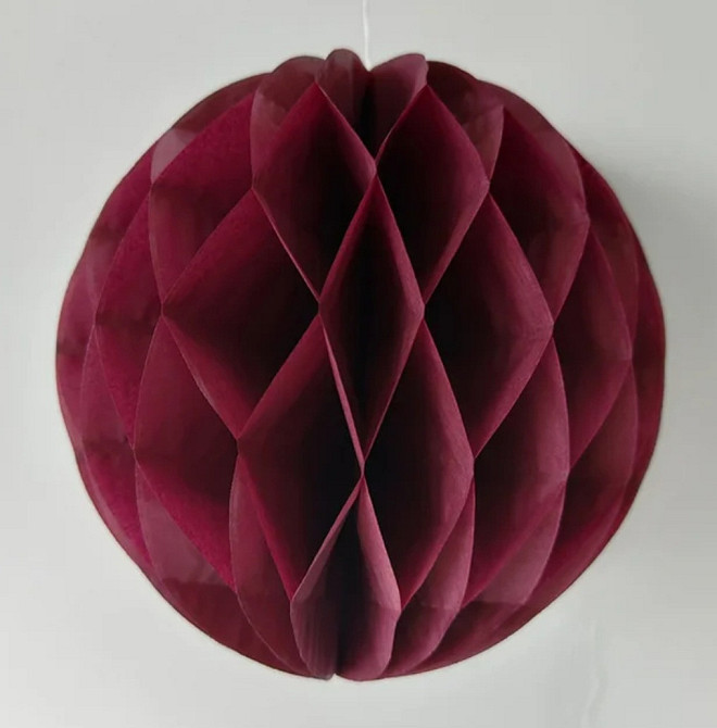 Шар соты бумажный 15 см бордовый Киев - изображение 1