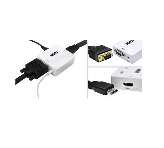 Конвертер VGA в HDMI з аудіо та відео 1080p, чорний Київ