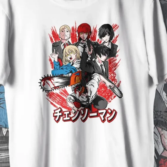 Футболка для подростка мальчика с принтом Человек Бензопила Команда 2 WE Размер 160 Anime10500 Днепр