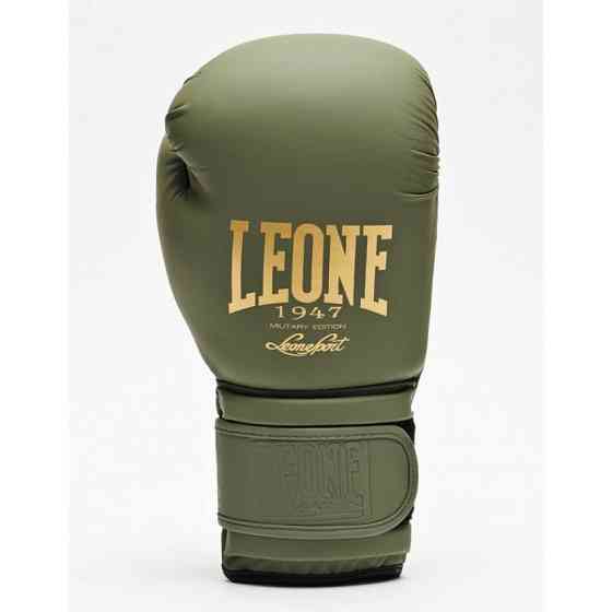 Перчатки боксерские для бокса и единоборств профессиональные оригинальные Leone Mono Military 12 унций Зеленые Киев