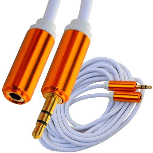 Шнур аудио- видео штекер 3,5стерео - гнездо 3,5стерео, металл, диам.-4мм, 3м Полтава - изображение 1