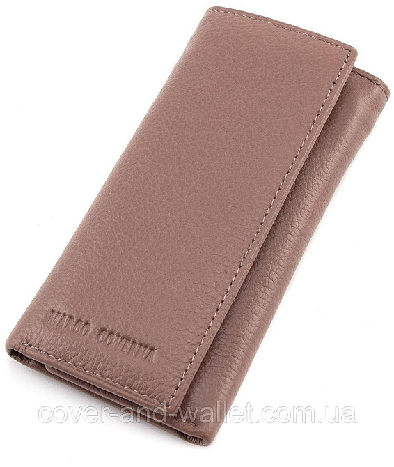 Пудровая кожаная женская ключница кошелек с карабинами Marco Coverna Киев - изображение 1