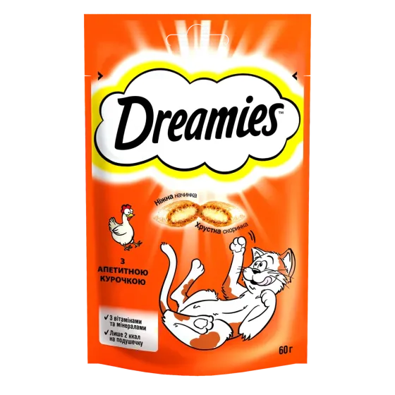Лакомство для кошек Dreamies с аппетитной курочкой, 60 г Винница
