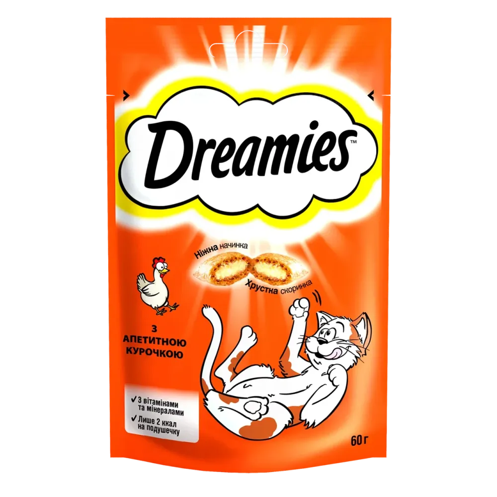 Лакомство для кошек Dreamies с аппетитной курочкой, 60 г Винница - изображение 1