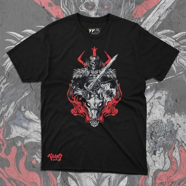 Футболка мужская с принтом Берсерк Рыцарь Череп Размер 48 Днепр - изображение 1
