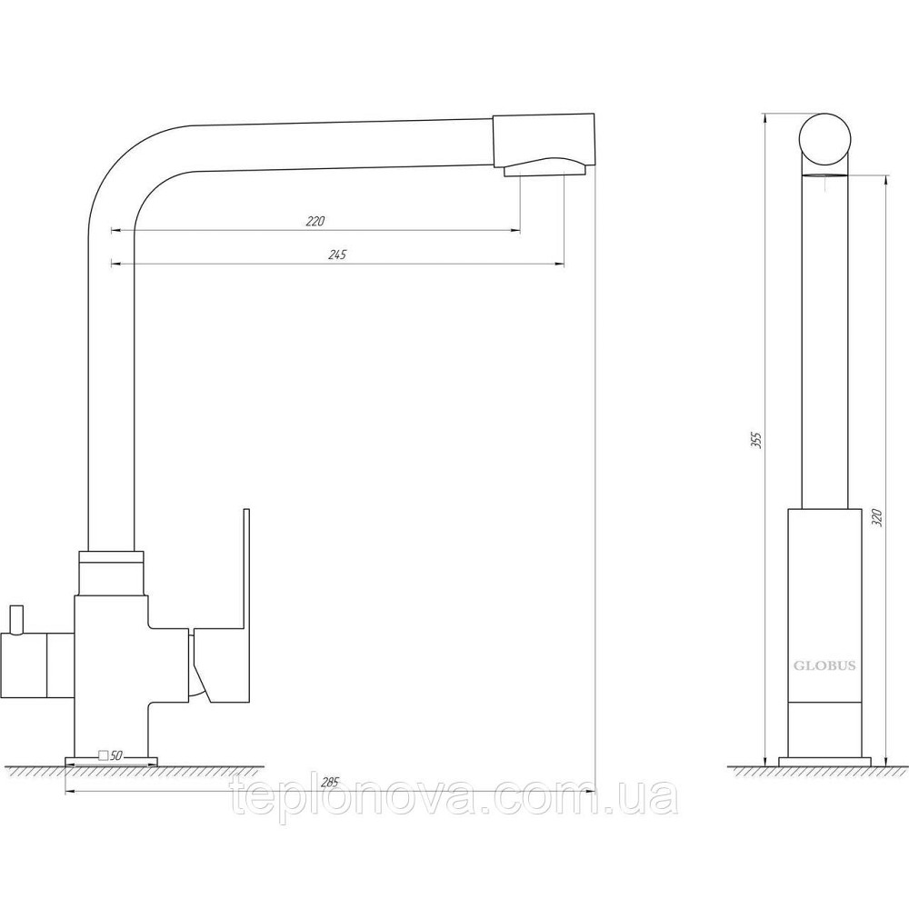 Змішувач для кухні під осмос Globus Lux ALPEN SUS-0110-1 Чернівці - фото 3
