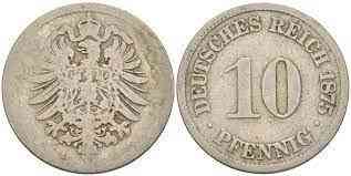 10 пфеннігів 1875 A - Німеччина Полтава