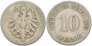 10 пфеннигов 1875 A - Германия Полтава - изображение 1