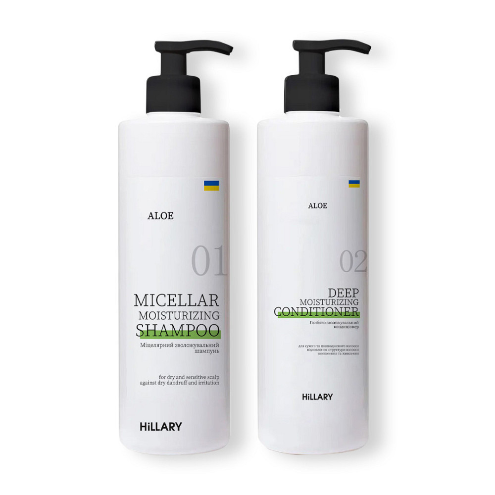 Шампунь + Кондиціонер Hillary Aloe Micellar Moisturizing, 500 мл Київ - фото 1