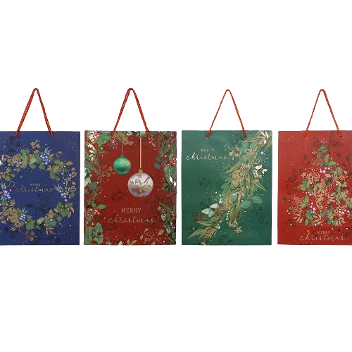 Подарочный пакет с новогодним принтом 18*23*10см, 4 дизайна Житомир