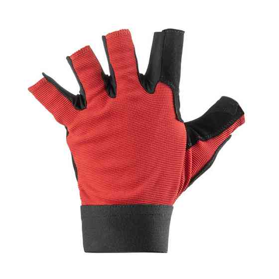 Рукавичка без пальців, шкіряна, посилення на долоні, вставки зі спандексу на тильній стороні, фіксація ремінцем на липучці, 10" Київ