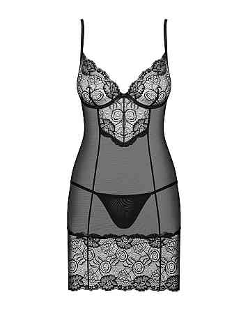(SALE) Сорочка Obsessive Alluria chemise & thong L/XL Sex Aura Київ