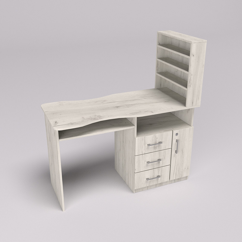 Стіл манікюрний СМ-1, Дуб Крафт Білий, 1230/550/1264 Львів - фото 5