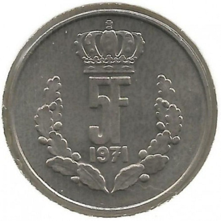 Монета 5 франков. 1971 год, Люксембург.(АЗ) Полтава - изображение 1