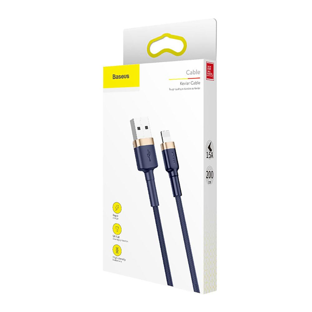 Кабель Baseus Cafule Cable USB For iP 1.5A 2m Gold+Blue Киев - изображение 2