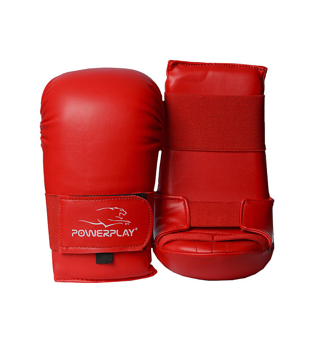Рукавиці для карате PowerPlay 3027 Червоні L (капа в подарунок) Луцьк - фото 2