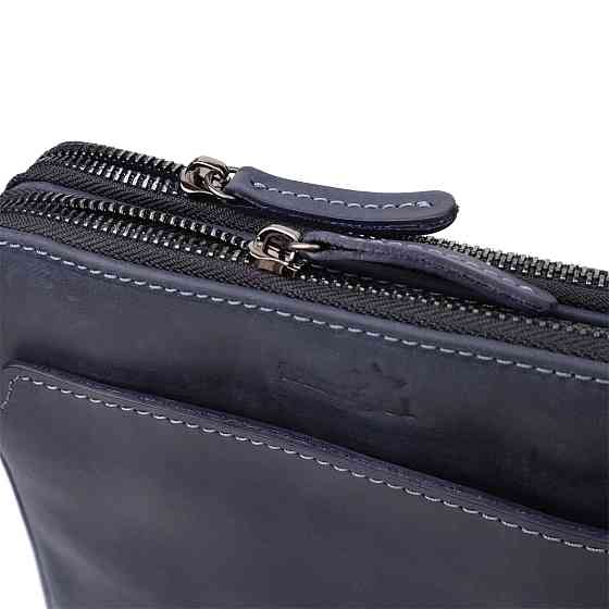 Практична чоловіча сумка через плече із вінтажної натуральної шкіри Shvigel 20867_1 Синій Київ