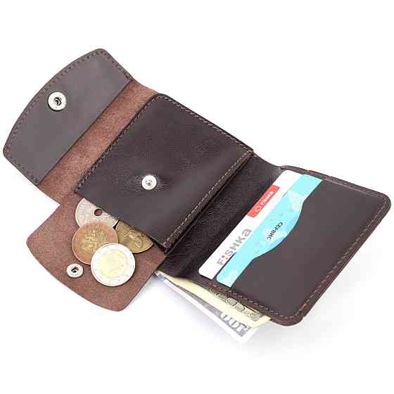 Класичне чоловіче портмоне із натуральної шкіри Коричневий (SHVIGEL) Київ