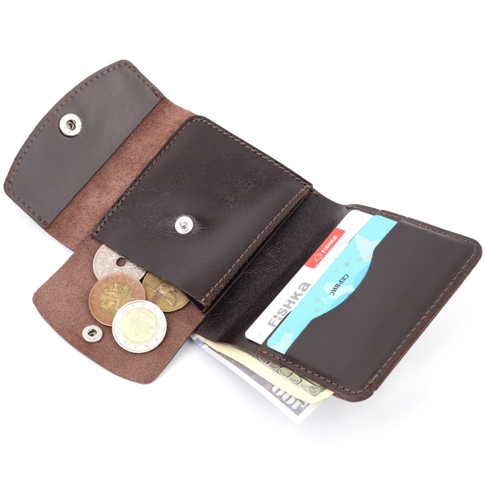 Классическое мужское портмоне из натуральной кожи Коричневый (SHVIGEL) Киев - изображение 1