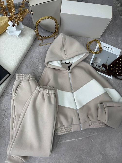 Жіночий теплий костюм із якісної тринитки на флісі Сірий, 42/44 Одеса - фото 2