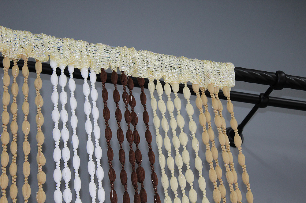 Штори-нитки "Шиніл" з люрексом Білий з коричнево-карамельним 300х300см 1 шт (61-048) Київ - фото 8