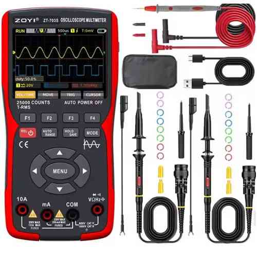 Осциллограф 2кан 50МГц мультиметр и генератор сигнала 3в1, ZOYI ZT-703S Вінниця