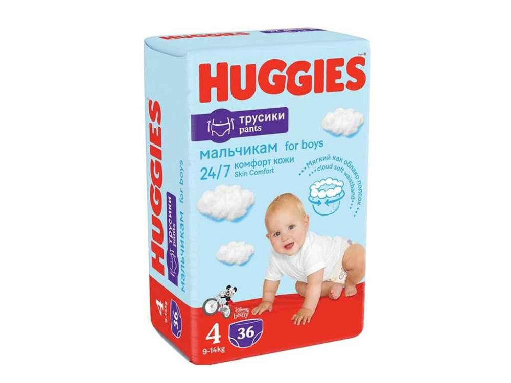 Подгузники-трусики 4 (мальчик) 36шт ТМ HUGGIES Solmir Киев - изображение 1