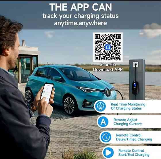 3.6кВт 16А Type 1 Type 2 WiFi 3.5м кабель зарядка електромобіль. Харків