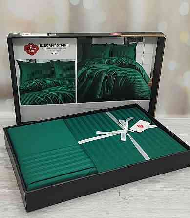 Постільна білизна у смужку (подарунковий набір) (р240х260) (Туреччина) Одеса