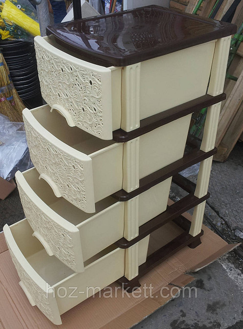 Комод ажурний на 4 ящики бежево-коричневий Харків - фото 7