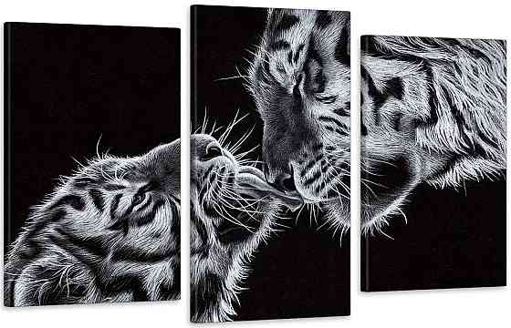 Модульна картина у вітальню/ спальню Поцілунок тигра Art-568_3 100x150 см Київ