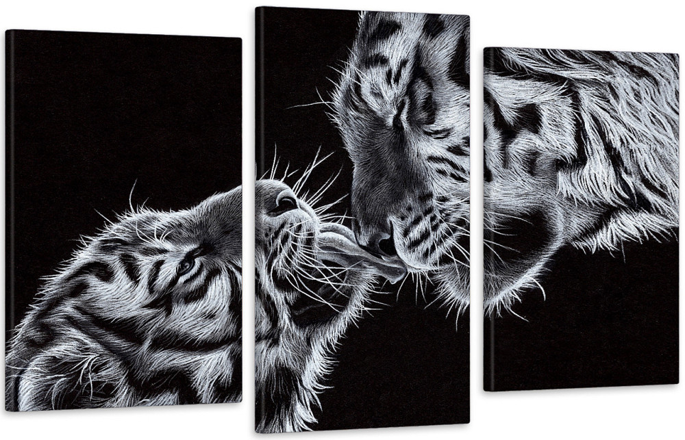 Модульна картина у вітальню/ спальню Поцілунок тигра Art-568_3 100x150 см Київ - фото 1