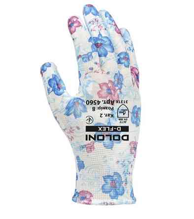 Doloni рукавички робочі трикотажні з поліуретановим покриттям, розмір 8, D-Flex 4560 Рівне