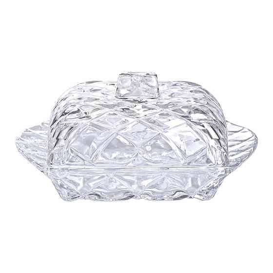 Маслянка скляна для вершкового масла з кришкою 16.5х10.5х8 см підставка для вершкового масла HP-YH-45 Коломия