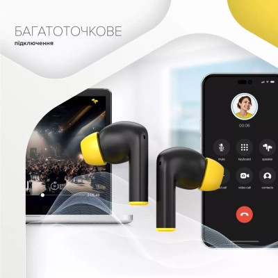 Навушники Canyon Hexagon 7 TWS ANC+ENC Wireless Charge Black/Yellow (CNS-TWS7BY) Вінниця - фото 8