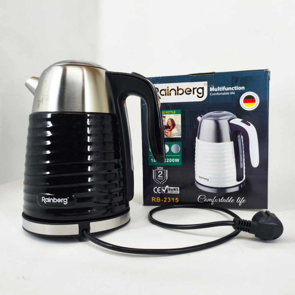 Потужний електричний чайник для дому Rainberg RB-2315 1.8л 2200Вт, Якісний електрочайник для кухні ZP-10 Івано-Франківськ - фото 3