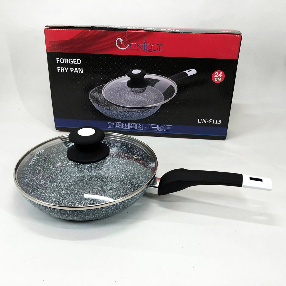 Удобная сковорода для дома UNIQUE UN-5115-24 см, Сковорода на долго алюминиевая углубленная NF-19 Львов - изображение 2