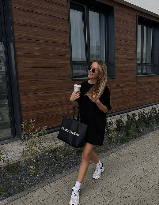 Жіноча стильна повсякденна сукня-футболка турецька двонитка Одеса - фото 3