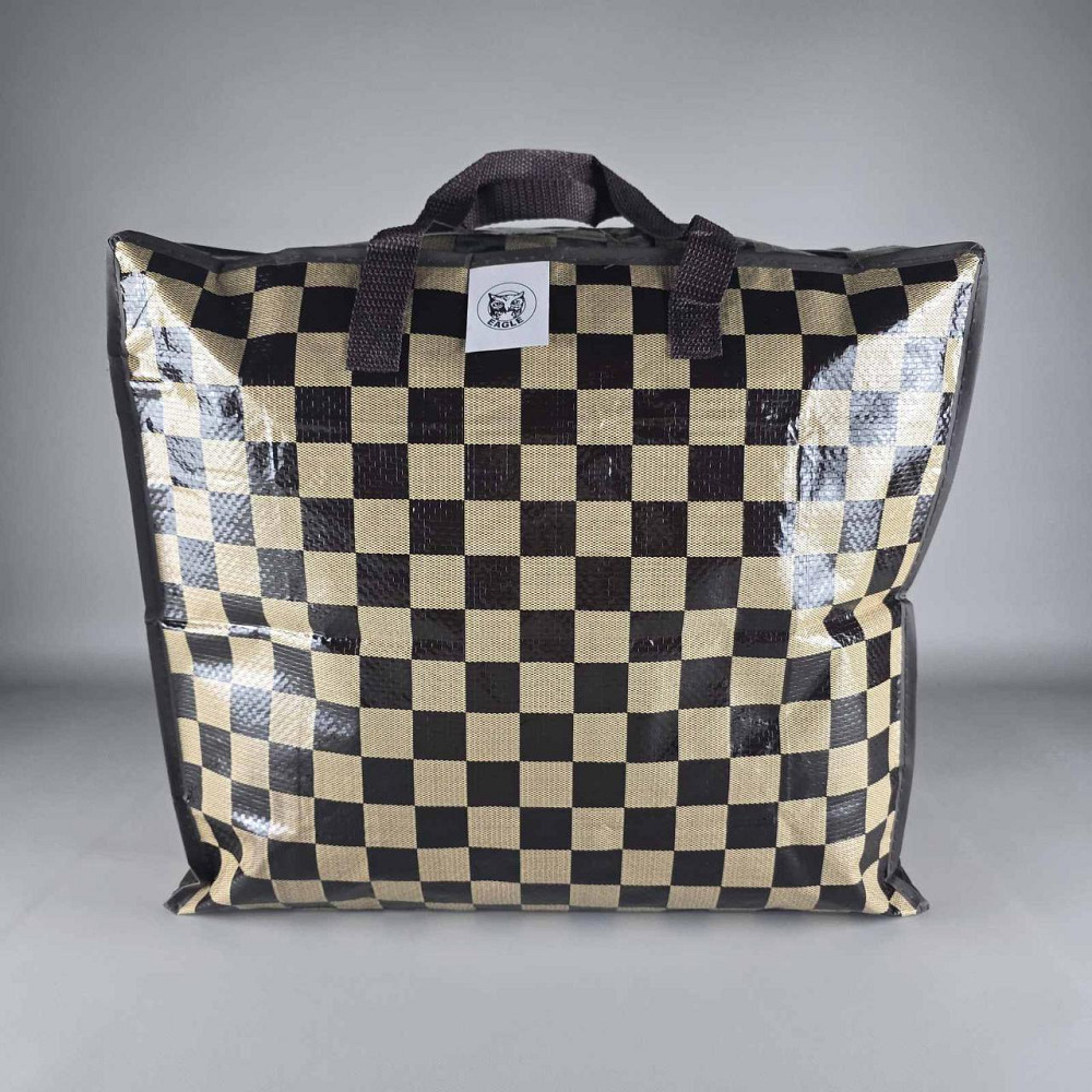 Сумка хозяйственная на змейке , полипропиленовая,  с цветным рисунком  №2 Шахматы+круги (44x38x18) (1 шт) Харьков - изображение 6