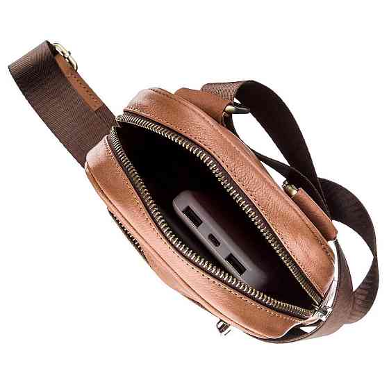 Чоловіча шкіряна сумка SHVIGEL 19104 Руда Київ